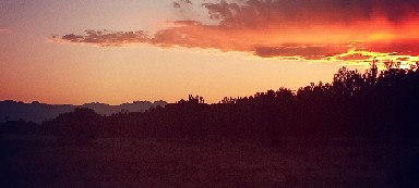 Orange and pink sunset just outside Denver